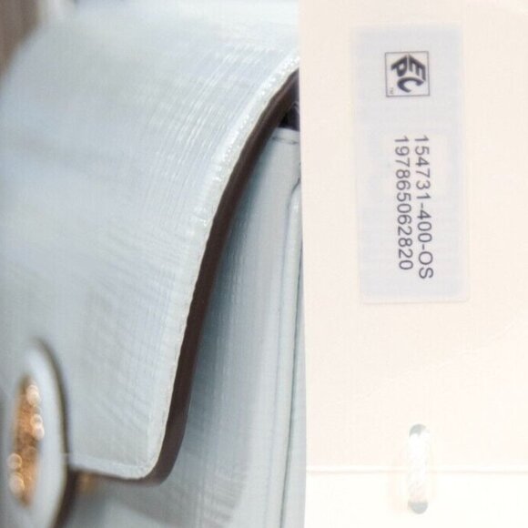 NWT ✅ Tory Burch Robinson Shoulder Bag Embossed Leather ICE BLUE #154731 ⭐ NWT - Picture 9 of 16